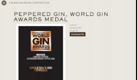 
							         Peppered Gin, World Gin Awards Medal - 3 Badge Beverage Trade ...								  
							    