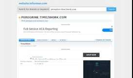 
							         peregrine.time2work.com at Website Informer. Time2Work ...								  
							    