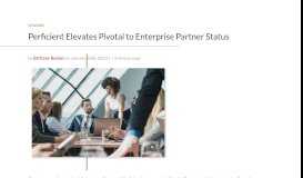 
							         Perficient Elevates Pivotal to Enterprise Partner Status - Perficient Blogs								  
							    