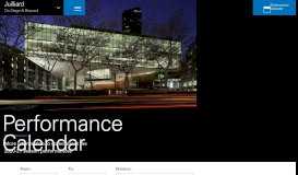 
							         Performance Calendar at The Juilliard School								  
							    
