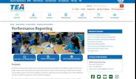 
							         Performance Reporting - The Texas Education Agency - Texas.gov								  
							    