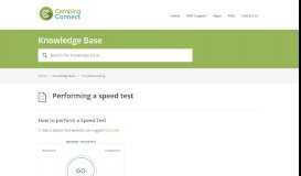 
							         Performing a Speed Test – Support Portal – Camping Connect								  
							    