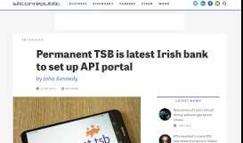 
							         Permanent TSB is latest Irish bank to set up API portal - Silicon Republic								  
							    