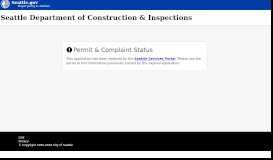 
							         Permit and Complaint Status | seattle.gov								  
							    