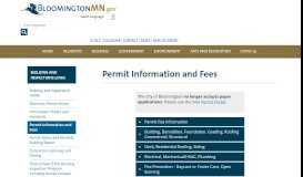 
							         Permit Applications and Fees | City of Bloomington MN								  
							    