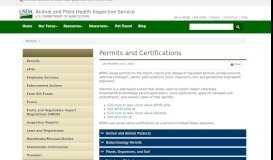 
							         Permits and Certifications - USDA APHIS								  
							    