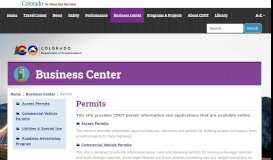 
							         Permits — - Colorado Department of Transportation								  
							    