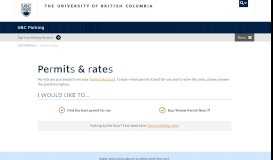 
							         Permits & rates | UBC Parking								  
							    