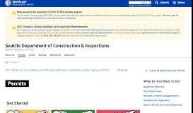 
							         Permits - Seattle Department of Construction and Inspections								  
							    