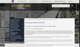 
							         Permitting Online Portal (CAP) | Deer Park, TX - Official Website								  
							    