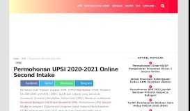 
							         Permohonan UPSI Februari 2019 Online Second Intake ...								  
							    