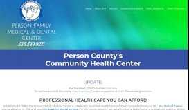 
							         Person Family Medical Center | Medical & Dental Center | Roxboro NC								  
							    