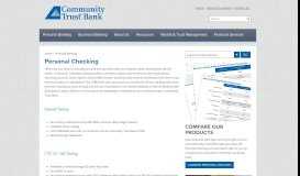 
							         Personal Checking › Community Trust Bank								  
							    