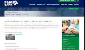 
							         Personal Credit Cards- F&M Bank: Galesburg and ... - F&M Bank								  
							    