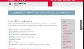 
							         Personal Internet Banking - First United Bank & Trust								  
							    