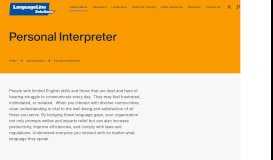 
							         Personal Interpreter Services | LanguageLine Solutions								  
							    
