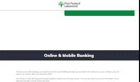 
							         Personal Online Banking | First Federal Lakewood								  
							    