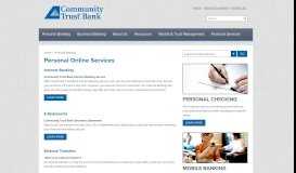 
							         Personal Online Services › Community Trust Bank								  
							    