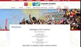 
							         Personnel - Department & Services - Lowndes County School District								  
							    