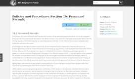 
							         Personnel Records - HR Employee Portal								  
							    
