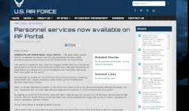 
							         Personnel services now available on AF Portal > U.S. Air Force ...								  
							    