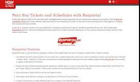 
							         Peru Bus Tickets and Schedules with Busportal - How to Peru								  
							    