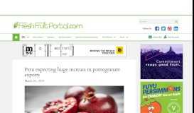 
							         Peru expecting huge increase in pomegranate ... - Fresh Fruit Portal								  
							    