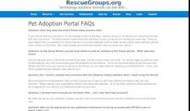 
							         Pet Adoption Portal FAQs | RescueGroups.org								  
							    