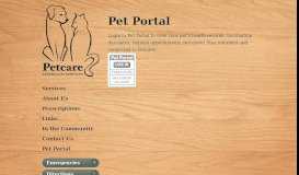 
							         Pet Portal - Petcare Veterinary Services								  
							    