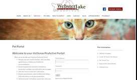 
							         Pet Portal – Webster Lake Veterinary Hospital								  
							    