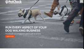 
							         Pet Sitting Software | Dog Walk App | Pet Check								  
							    
