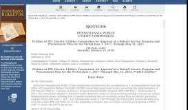 
							         Petition of PPL Electric Utilities Corporation for approval of a default ...								  
							    