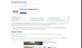 
							         Petro Job Application - Apply Online								  
							    