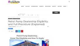 
							         Petrol Pump Dealership Eligibility and Full Procedure (Explained)								  
							    