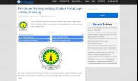 
							         Petroleum Training Institute Student Portal Login - www.pti ...								  
							    