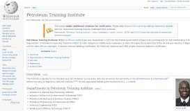 
							         Petroleum Training Institute - Wikipedia								  
							    