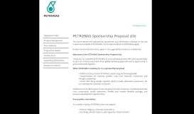 
							         PETRONAS Sponsorship Proposal site - Sponsorium								  
							    