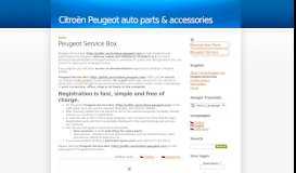 
							         Peugeot Service Box | Citroën Peugeot auto parts & accessories								  
							    