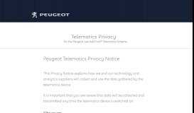 
							         Peugeot | Telematics Privacy								  
							    