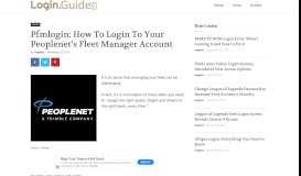 
							         Pfmlogin: How To Login To Your Peoplenet's Fleet Manager ...								  
							    