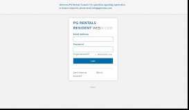 
							         PG Rentals Resident Web Access - Login								  
							    