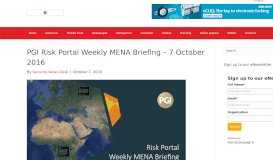 
							         PGI Risk Portal Weekly MENA Briefing - 7 October 2016 - Security ...								  
							    