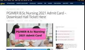 
							         PGIMER B.Sc Nursing Admit Card 2019 – Download here | AglaSem ...								  
							    