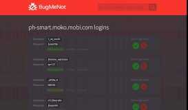 
							         ph-smart.moko.mobi.com passwords - BugMeNot								  
							    