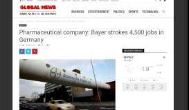 
							         Pharmaceutical company: Bayer strokes 4,500 jobs in Germany | The ...								  
							    