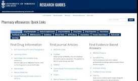 
							         Pharmacy eResources - Research guides - University of Toronto								  
							    