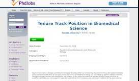 
							         PhD Job: Tenure Track Position in Biomedical Science at ... - PhDJobs								  
							    