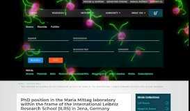 
							         PhD position in the Maria Mittag laboratory within the frame of the ...								  
							    