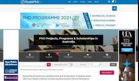 
							         PhD Projects, Programs & Scholarships in Australia - Find A PhD								  
							    