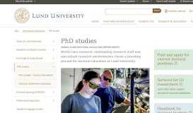 
							         PhD studies | Lund University								  
							    